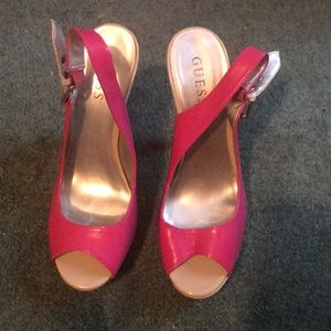 Pink and Tan Guess heels